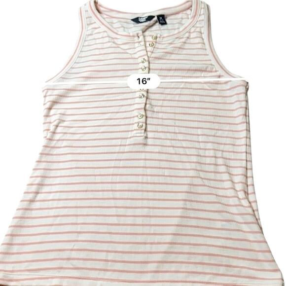 Lands' End coral Pink & White Sleeveless Tank Top Size medium - Picture 6 of 10
